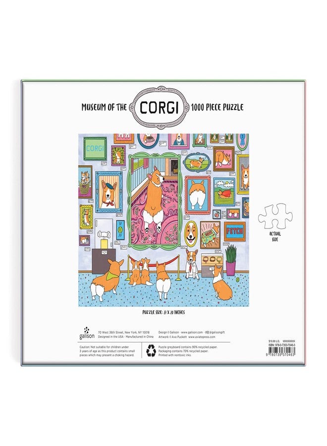Galison Museum of The Corgi 1000 Piece Puzzle from Galison - 27" x 20" Jigsaw Puzzle, Fun and Colorful Artwork, Thick and Sturdy Pieces, for The Dog Lover in Your Life - Image 3